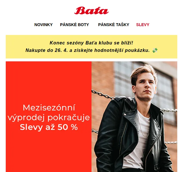Baťa: Mezisezónní výprodej až 50 % – červen 2026 | Nuslet.cz