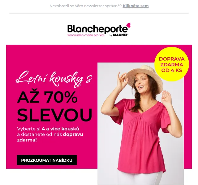 Blancheporte: Letní slevy až 70 % – červen 2026 | Nuslet.cz