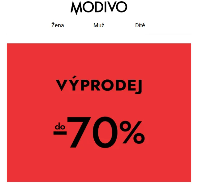 Modivo: Výprodej do -70 % – červen 2026 | Nuslet.cz