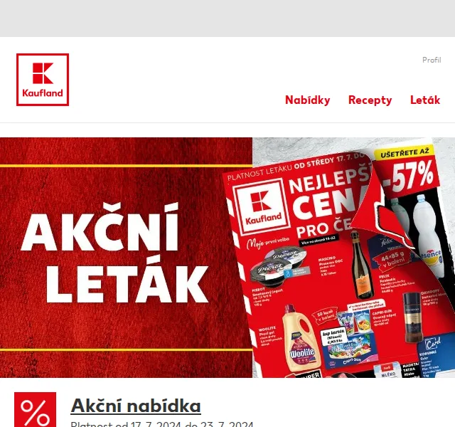 Kaufland: Woolite od 179 Kč a Cukr v akci – červenec 2026 | Nuslet.cz