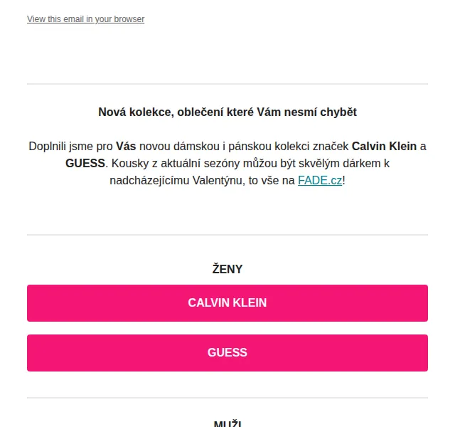 Fade: Nová kolekce Calvin Klein a GUESS – červen 2026 | Nuslet.cz