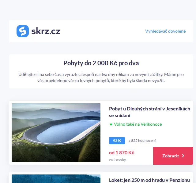 Vánoce na Skrz: pobyty do 2 000 Kč s wellness – červen 2026 | Nuslet.cz