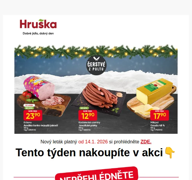 Hruška: Zabijačkové hody – jelítka a jaternice za 13,90 Kč – leden 2026 | Nuslet.cz