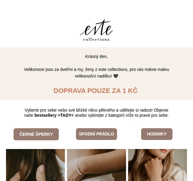 Este Collections: Doprava za 1 Kč na šperky a doplňky – červenec 2026 | Nuslet.cz