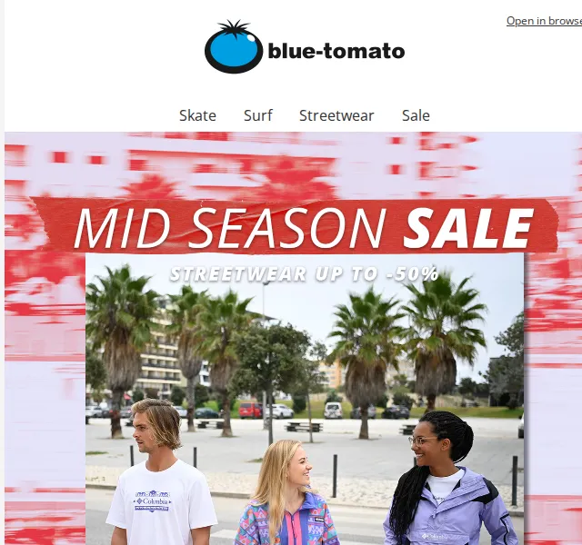 BLUE TOMATO: Mid Season Sale sleva až 50 % – červen 2026 | Nuslet.cz