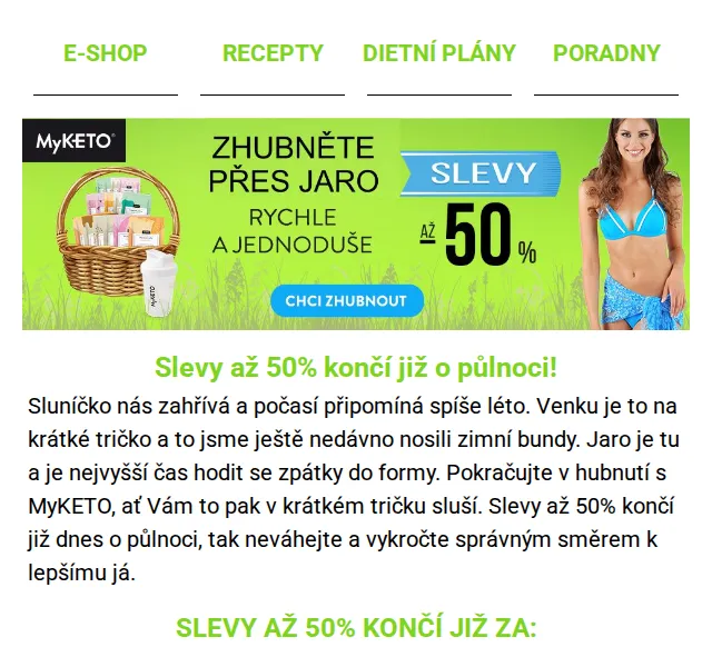 MyKETO: slevy až 50 % na keto produkty – červen 2026 | Nuslet.cz