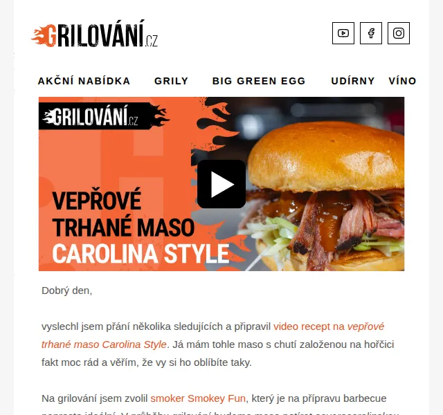 Grilování.cz - Tomáš Dytrych: Videorecept na vepřové trhané maso + BBQ omáčky – červenec 2026 | Nuslet.cz