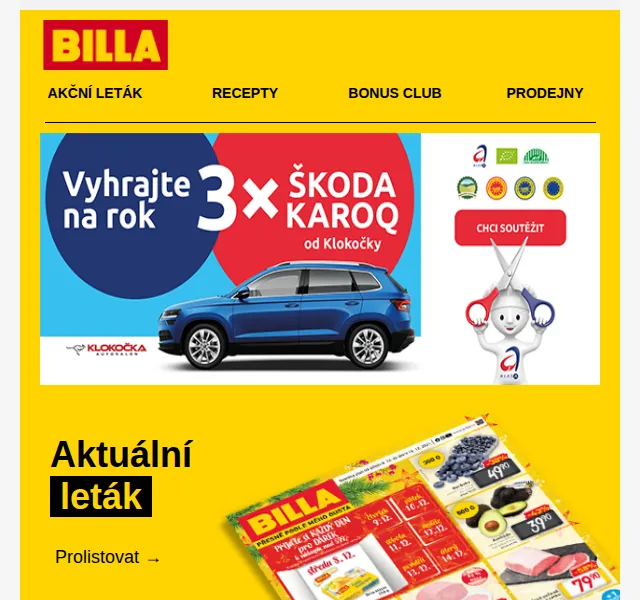 Billa: Vejce za 59,90 Kč a kiwi za 5,90 Kč – červen 2026 | Nuslet.cz