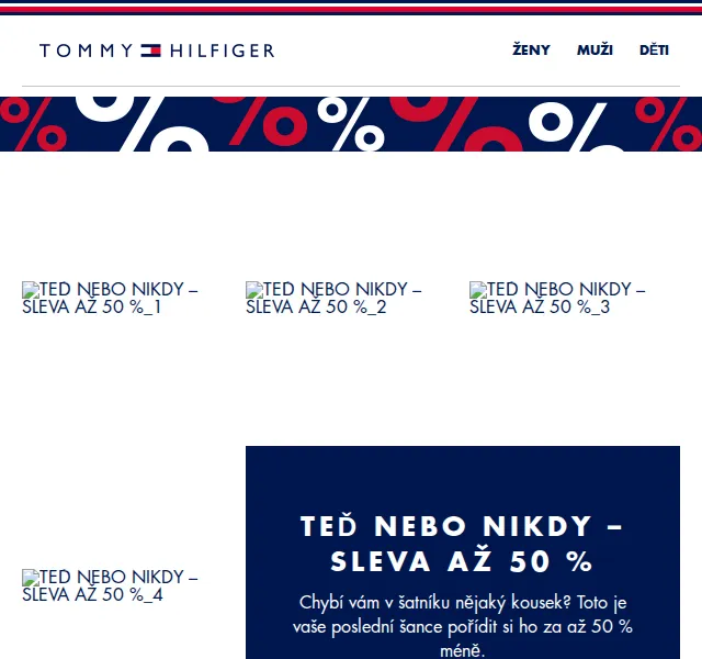 Tommy Hilfiger: Až 50% sleva na poslední kousky – červenec 2026 | Nuslet.cz