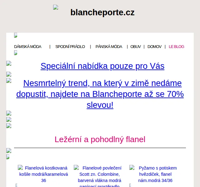 Blancheporte: flanelová móda až se 70% slevou – červenec 2026 | Nuslet.cz