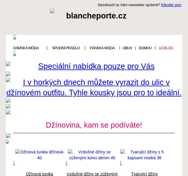 Blancheporte: džínová móda od 779 Kč – červenec 2026 | Nuslet.cz