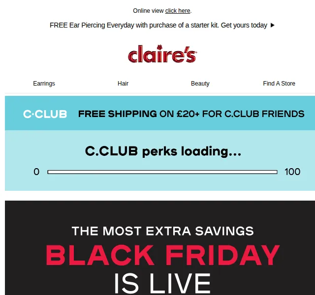 Claire's: Black Friday slevy až 50 % – červen 2026 | Nuslet.cz