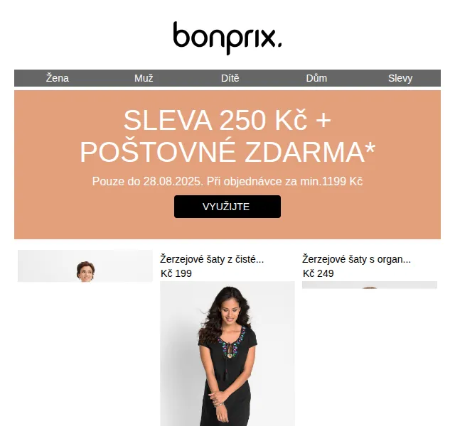Bonprix: 250 Kč sleva na šaty – červen 2026 | Nuslet.cz