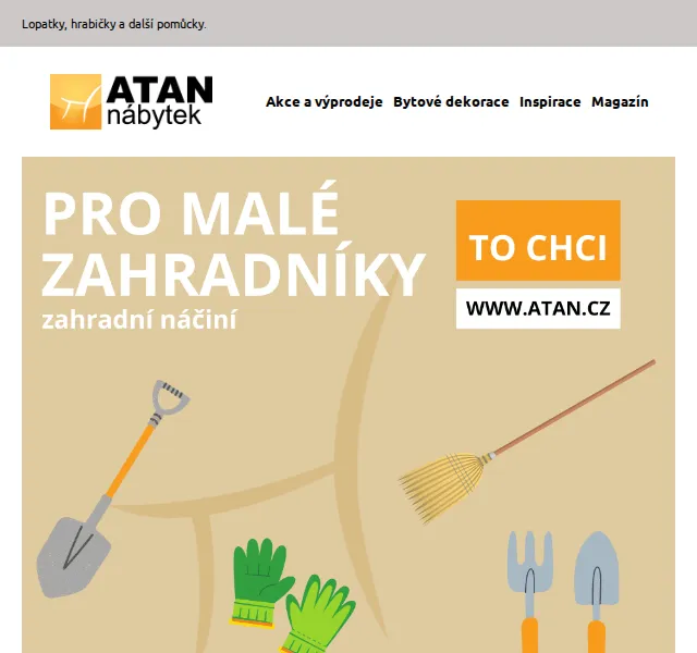 ATAN nábytek: Potřeby pro malé zahradníky od 99 Kč – červen 2026 | Nuslet.cz