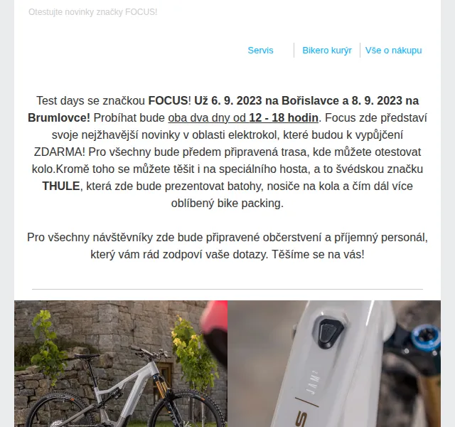 czbikero: Focus Test Days – září 2026 | Nuslet.cz