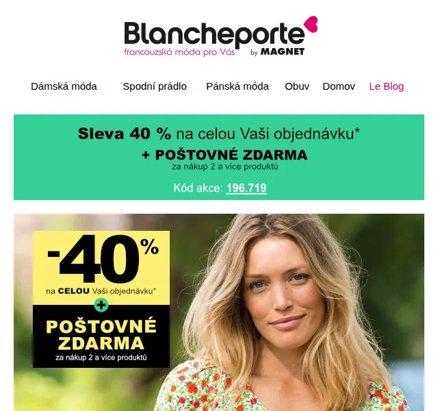 Blancheporte: -40 % od 2 ks – červenec 2026 | Nuslet.cz