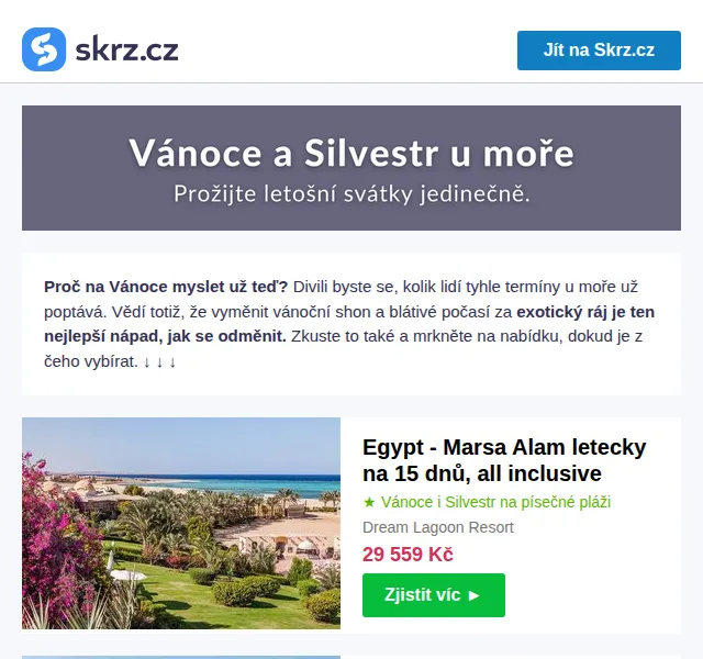 Skrz: sleva až 35 % na vánoční zájezdy – červen 2026 | Nuslet.cz