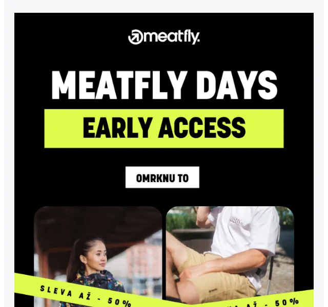 Meatfly: 50 % sleva Early Access Days – duben 2026
