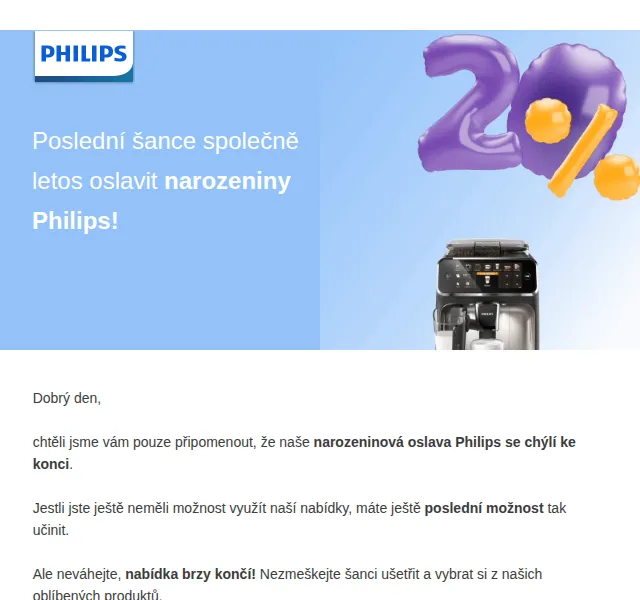 Philips: 20% narozeninová sleva – červen 2026 | Nuslet.cz