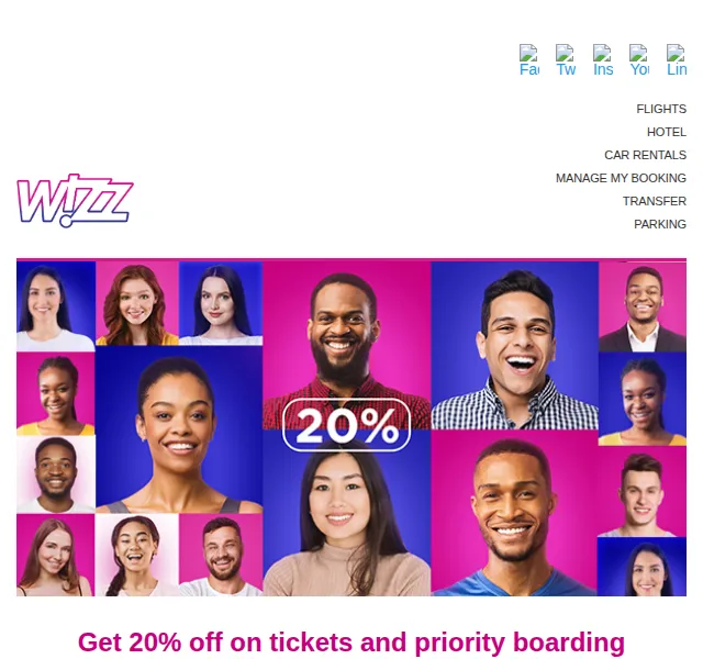 Wizz Air: 20% sleva na letenky a priority boarding – červen 2026 | Nuslet.cz