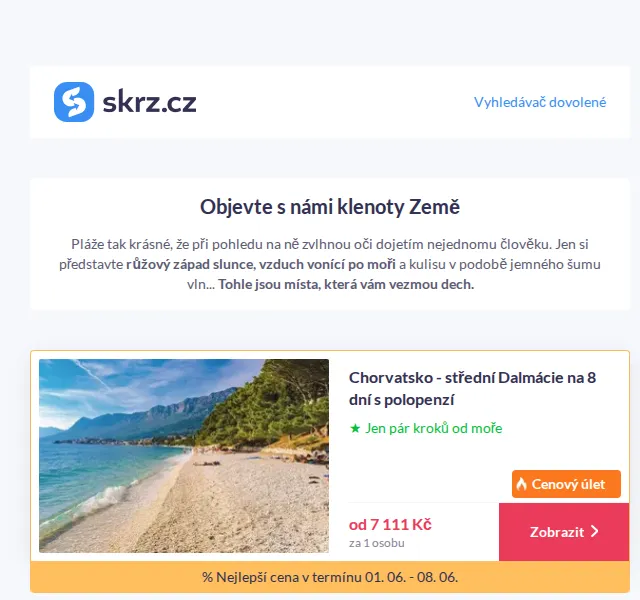 Vánoce na Skrz: Dovolená u moře – červen 2026 | Nuslet.cz