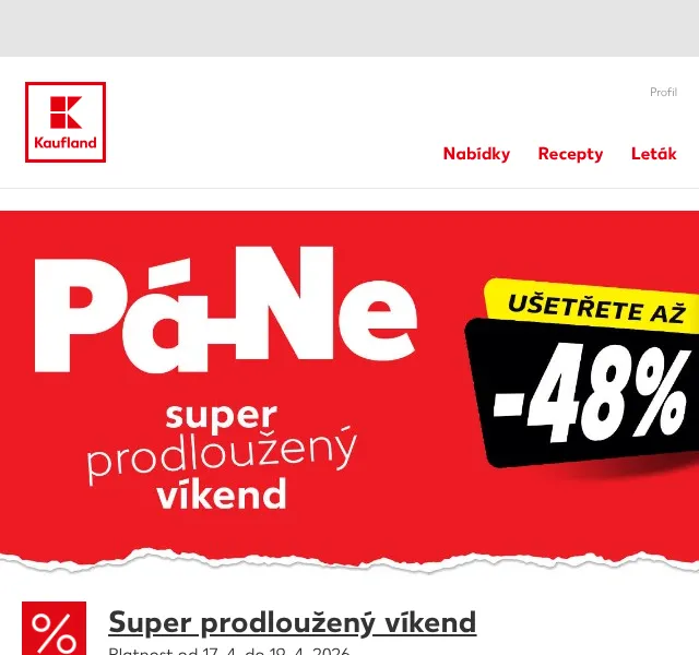Kaufland: Paprika -33 %, sýr, jogurt – Duben 2026 | Nuslet.cz