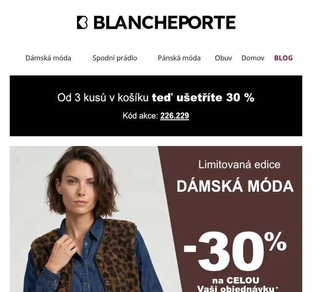 Blancheporte: nové kousky se slevovým kódem – říjen 2026