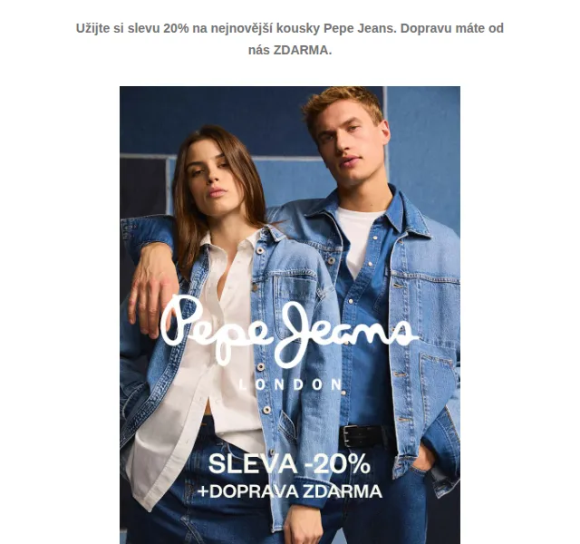 Pepe Jeans: 20% sleva a doprava zdarma – červen 2026 | Nuslet.cz