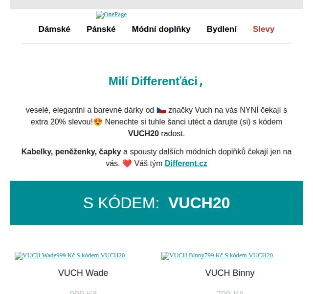 Different.cz: -20 % na Vuch – červen 2026 | Nuslet.cz