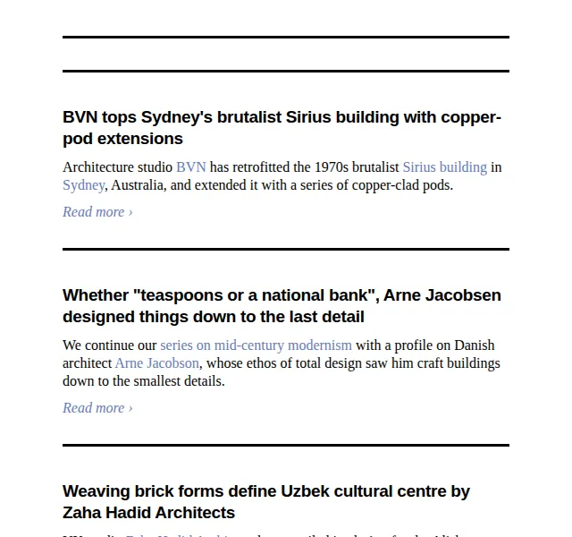 Dezeen Daily: Novinky z architektury a designu – červen 2026 | Nuslet.cz