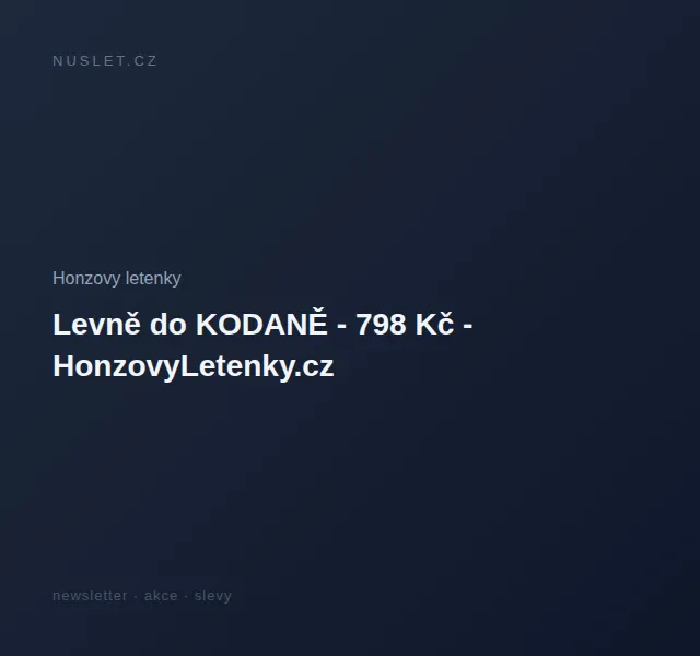 Honzovy letenky: Levně do Kodaně – 798 Kč – červen 2026 | Nuslet.cz