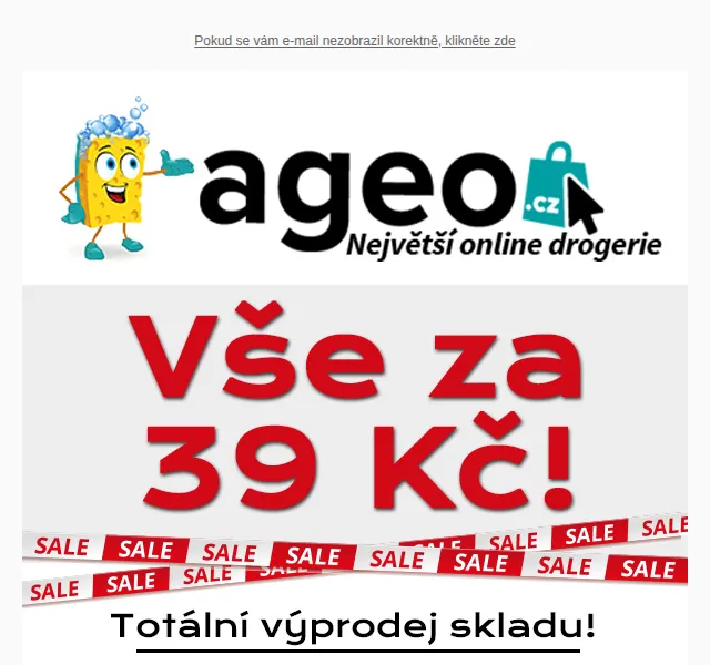 Ageo: Pozor, výprodej! Vše za 39 Kč – červen 2026 | Nuslet.cz