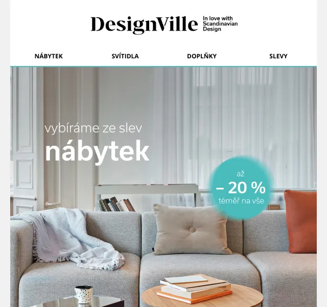 DesignVille: Nábytek se slevou až 20 % – červen 2026 | Nuslet.cz