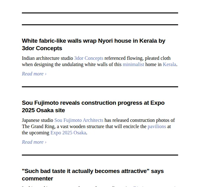 Dezeen Daily: Architektura a design – červenec 2026 | Nuslet.cz