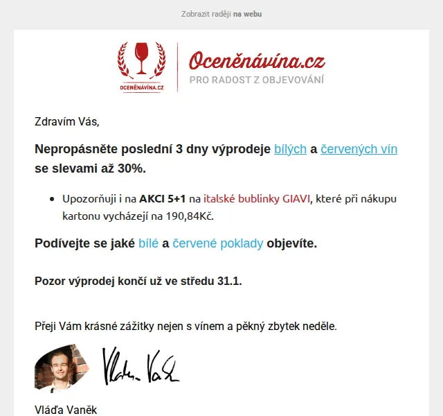 Oceněnávína.cz: výprodej vín až 30 % – červen 2026 | Nuslet.cz