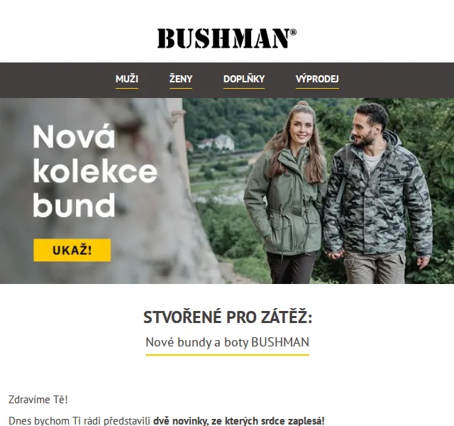 BUSHMAN: Nová kolekce bund a bot – červen 2026 | Nuslet.cz