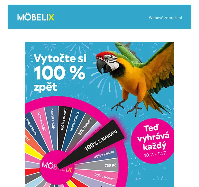 Möbelix: Až 25 000 Kč zpět z nákupu – červenec 2026