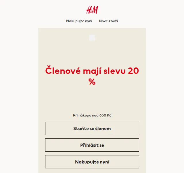 H&M Fashion: Sleva 20 % pro členy + doprava zdarma – červen 2026 | Nuslet.cz