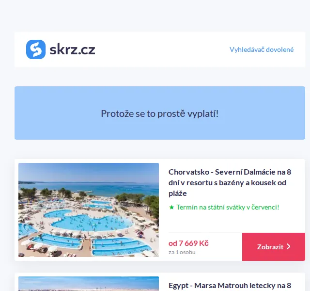 Vánoce na Skrz: First minute dovolená od 5 560 Kč – červen 2026 | Nuslet.cz
