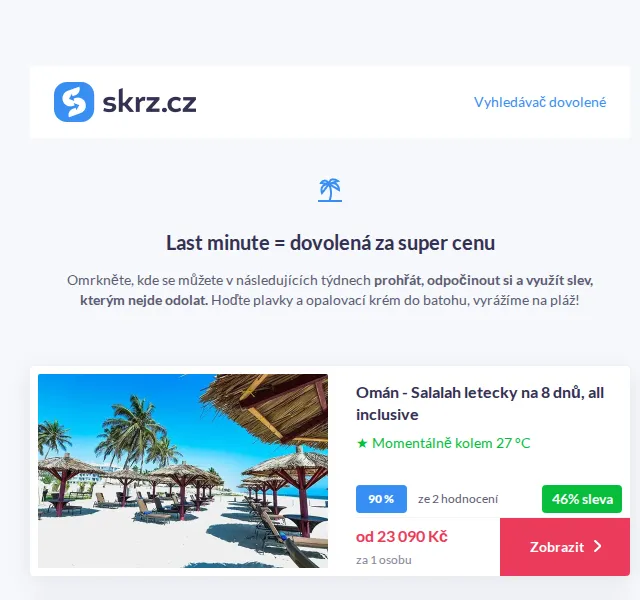 Vánoce na Skrz: Last minute exotika s až 46% slevou – červenec 2026 | Nuslet.cz