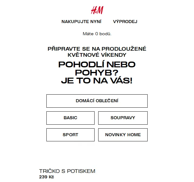 H&M Fashion: Květnové víkendy – móda, sport & domácnost | Nuslet