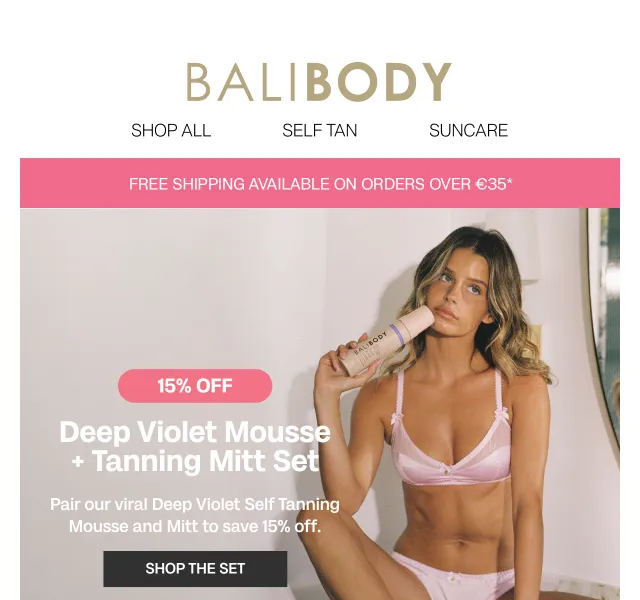 Bali Body: 15 % sleva na Violet Mousse Set – červenec 2026