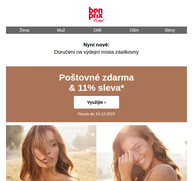 bonprix: 11% sleva a poštovné zdarma na kašmír – červen 2026 | Nuslet.cz