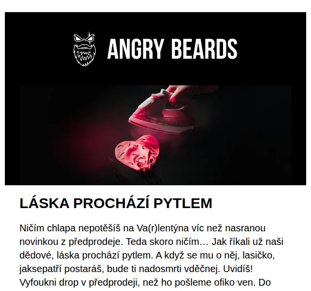 Angrybeards: Va(r)lentýnský drop s tričkem Action – červen 2026 | Nuslet.cz