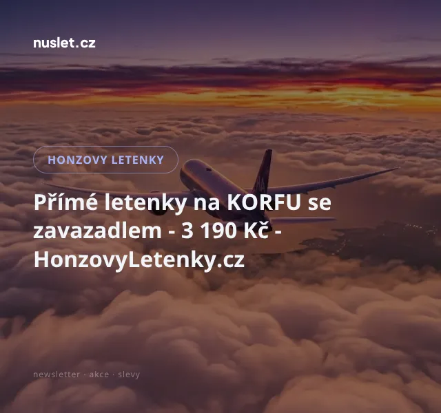Honzovy letenky: Přímé letenky na Korfu se zavazadlem – červenec 2026