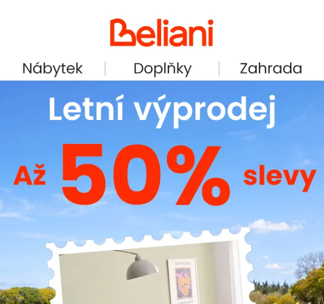 Beliani.cz: slevy až 50 % na nábytek – srpen 2026