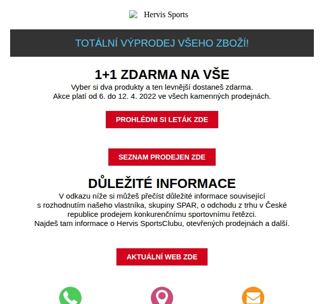 Hervis: 1+1 zdarma na vše – výprodej – červen 2026 | Nuslet.cz