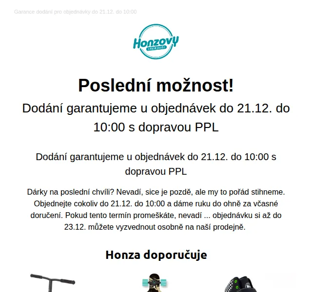 Honzovy Longboardy: Garance doručení do Vánoc – červen 2026 | Nuslet.cz