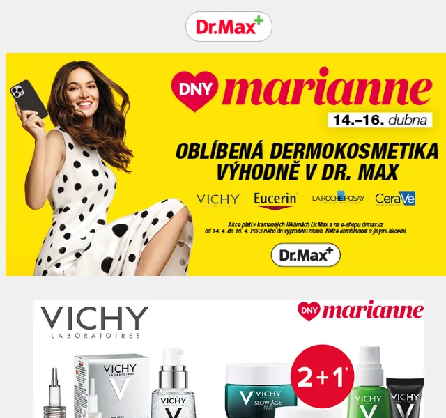 Dr.Max E-shop: Dny Marianne 2+1 Dermokosmetika – červen 2026 | Nuslet.cz