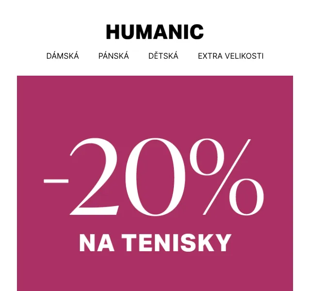 Humanic: -20 % na tenisky (Nike, Puma, Skechers) – duben 2026